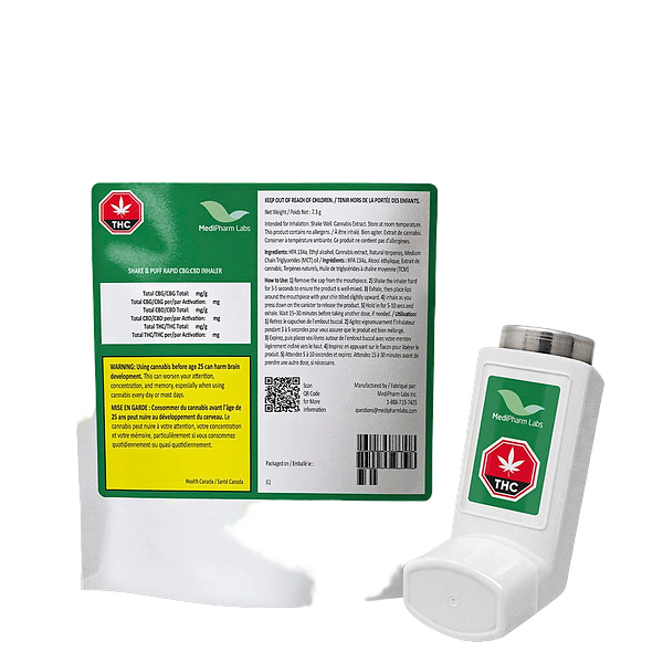 MediPharm Labs - Shake & Puff Rapid CBG:CBD Inhaler 5:10