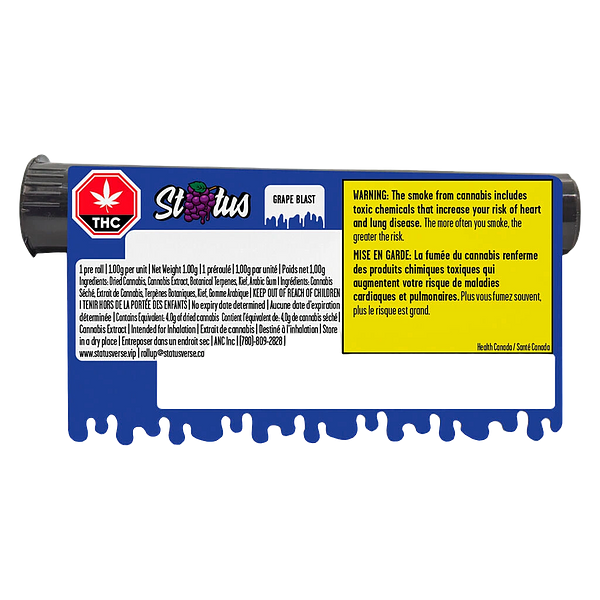 Status - Grape Blast Liquid Diamond Infused Kief Coated Blunt