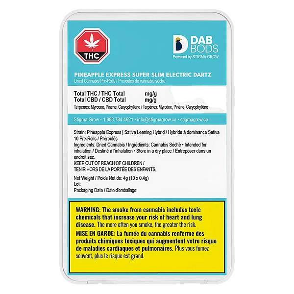 Dab Bods - Pineapple Express Super Slim Electric Dartz Pre Roll