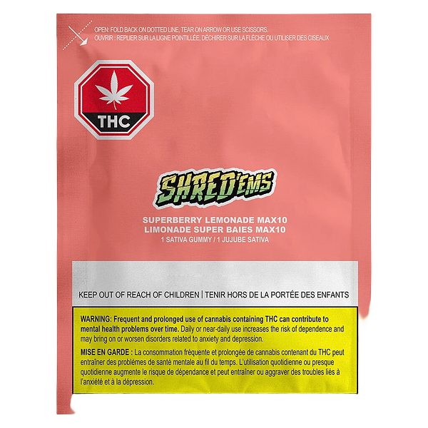 SHRED'EMS - Superberry Lemonade MAX 10 THC Gummy