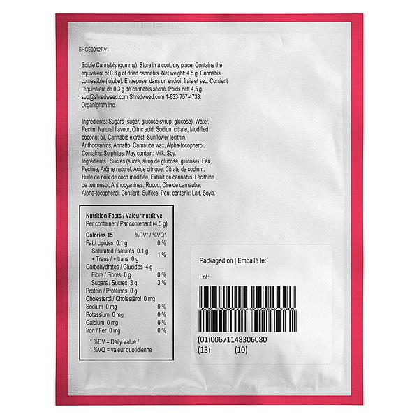 SHRED'EMS - Red Apple Peach Max10 THC Gummies image 3