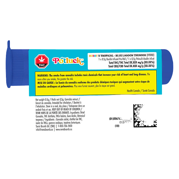 Potluck - Blue Lagoon Thunder Infused Pre-Roll