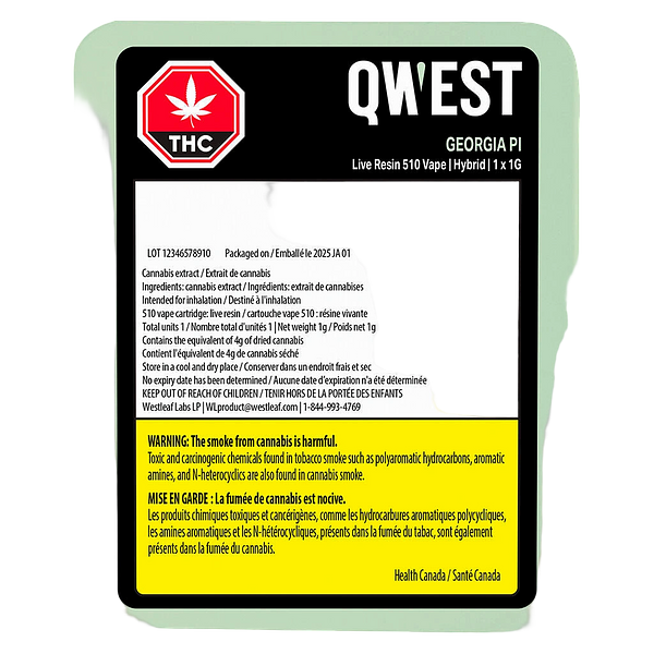 Qwest - Georgia Pi Live Resin 510 Thread Cartridge