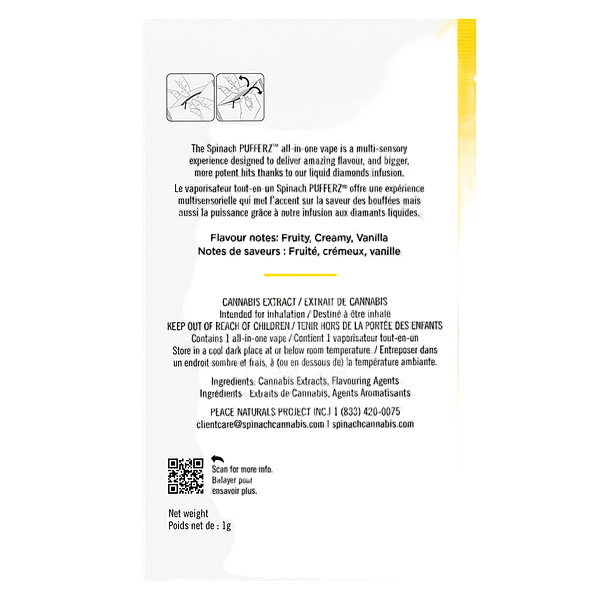 Spinach - Pufferz - Pineapple Coconut All-in-One Liquid Diamonds Vape