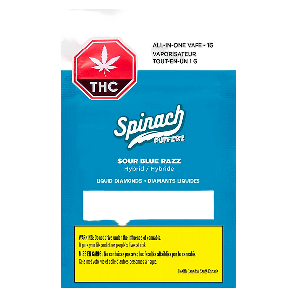 Spinach - Pufferz - Sour Blue Razz All-in-One Liquid Diamonds Vape