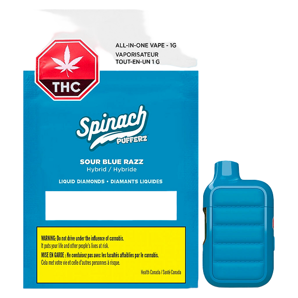 Spinach - Pufferz - Sour Blue Razz All-in-One Liquid Diamonds Vape