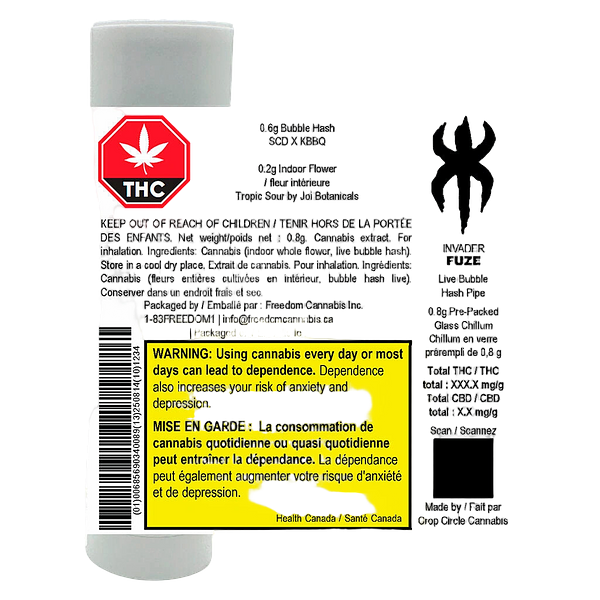 INVADER - Fuze - Live Bubble Hash Pipe Infused Pre-Roll