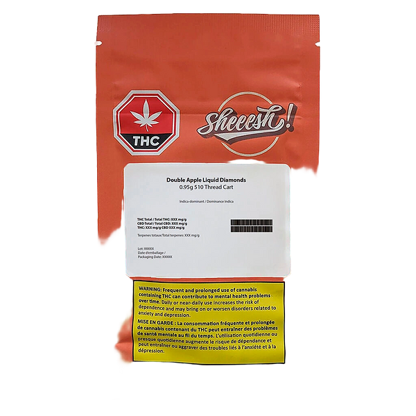 Sheeesh! - Double Apple Liquid Diamonds 510 Thread Cartridge