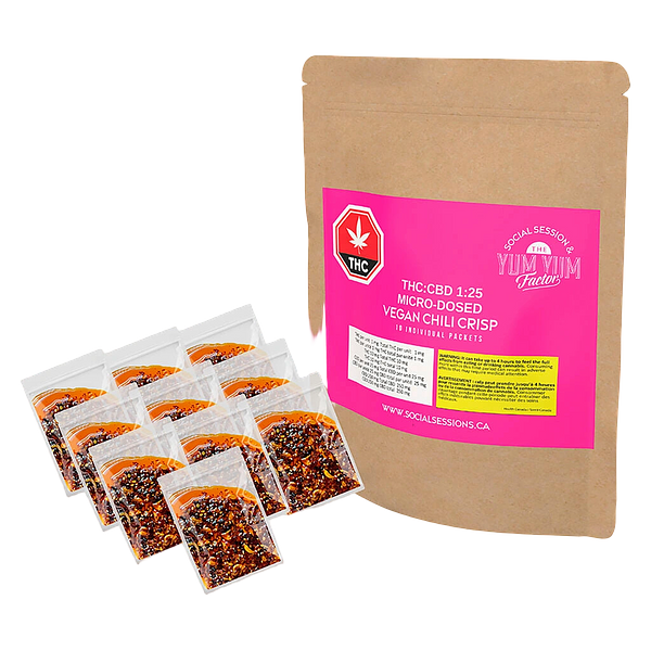 Social Sessions - Yum Yum Factor THC:CBD 1:25 Micro-Dosed Vegan Chili Crisp