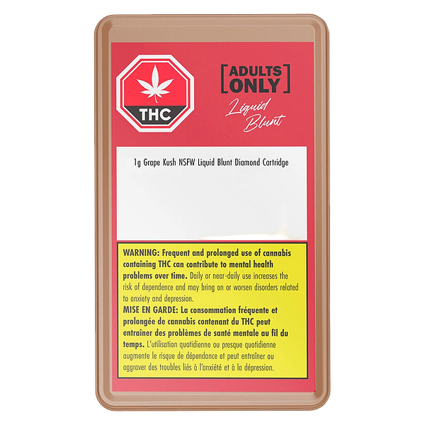 Adults Only - Grape Kush NSFW Liquid Blunt Diamond 510 Thread Cartridge