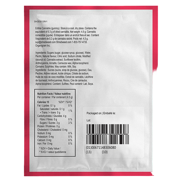 SHRED'EMS - Red Apple Peach Max10 THC Gummies