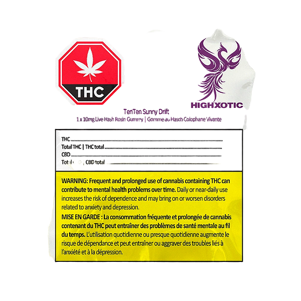 HighXotic - Tenten Sunny Drift Live Rosin Gummy