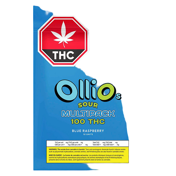 Olli O's - 100 Thc Multipack Blue Raspberry Gummies