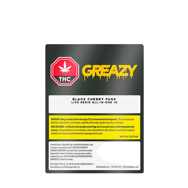 GREAZY - Black Cherry Funk Live Resin All In One Vape