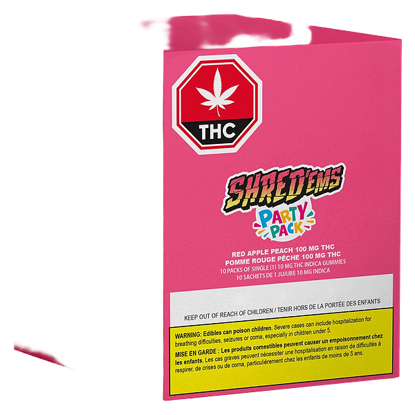 SHRED'EMS - Red Apple Peach Max10 Party Pack 100 Thc Gummies