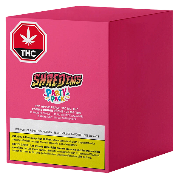 SHRED'EMS - Red Apple Peach Max10 Party Pack 100 Thc Gummies