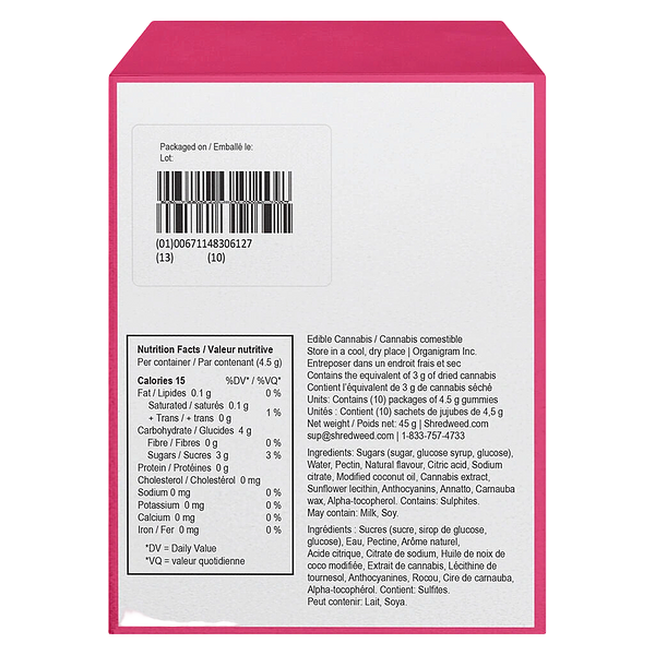 SHRED'EMS - Red Apple Peach Max10 Party Pack 100 Thc Gummies