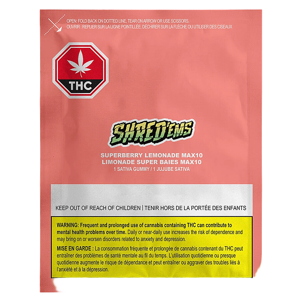 SHRED'EMS - Superberry Lemonade Max10 Party Pack 100 Thc Gummies