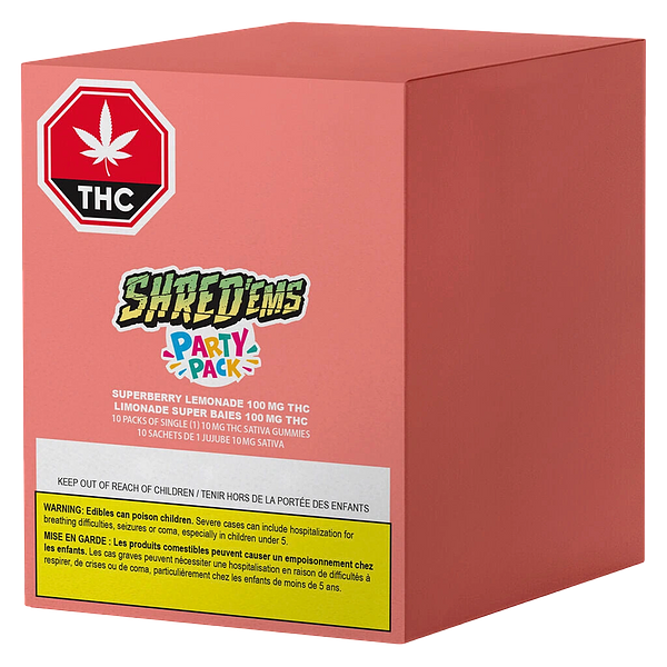 SHRED'EMS - Superberry Lemonade Max10 Party Pack 100 Thc Gummies