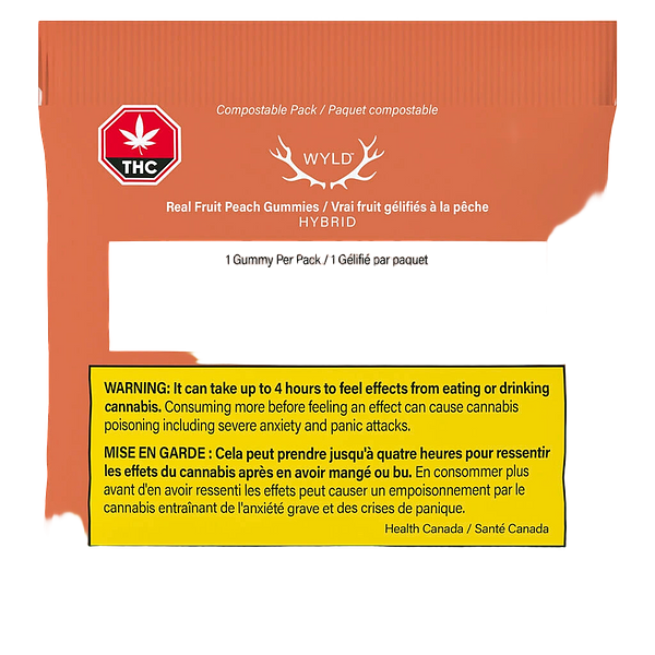 Wyld - Real Fruit Peach Gummies 3:1 CBD:THC