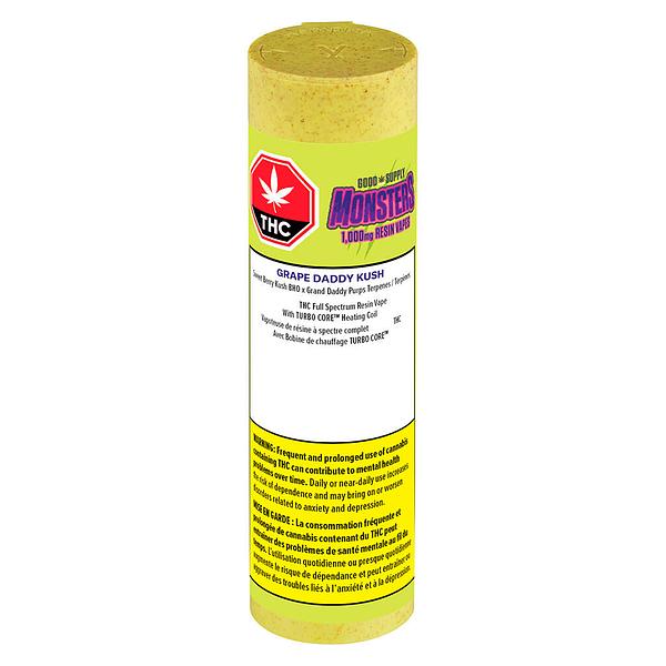 Good Supply Monsters - Grape Daddy Kush Monsters 1000 Resin 510 Thread Cartridge image 2