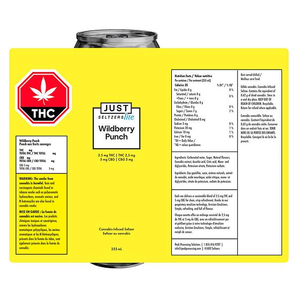 Just Seltzers Lite - Wildberry Punch 2.5 THC + 5 CBG Seltzer image 2