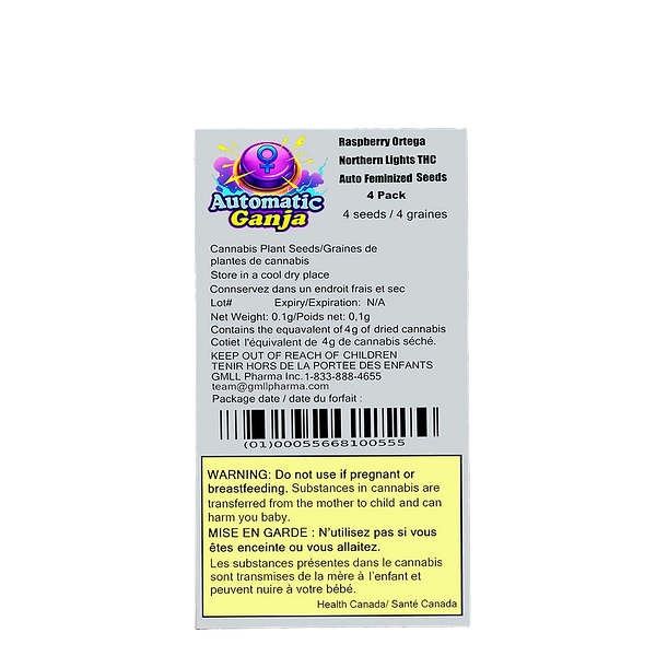 Automatic Ganja - Raspberry Ortega Northern Lights THC AUTO Feminized