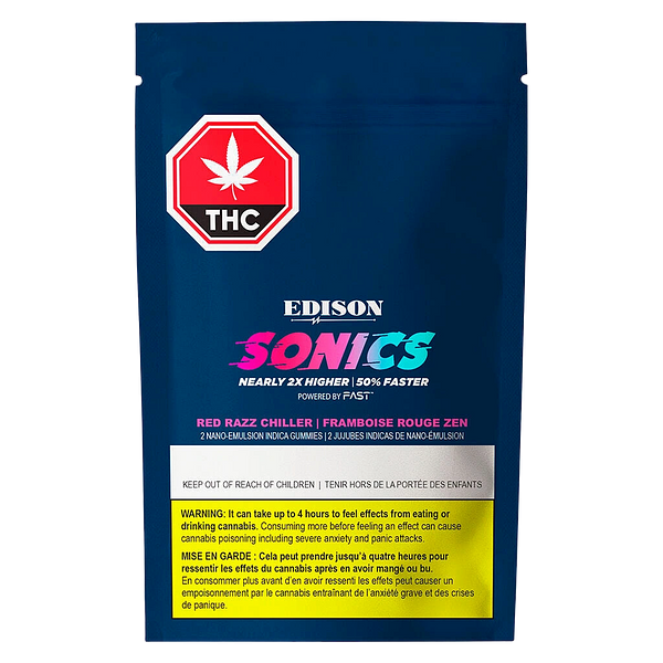 Edison Sonics - Red Razz Chiller Multi-Pack 50 THC:CBD Gummies