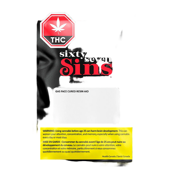 Sixty Seven Sins - Gas Face Cured Resin All In One Disposable Pen