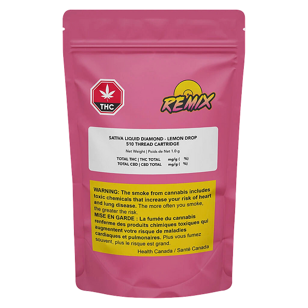 Solid Gold Remix - Sativa Liquid Diamonds Vape 510 Thread Cartridge - Lemon Drop