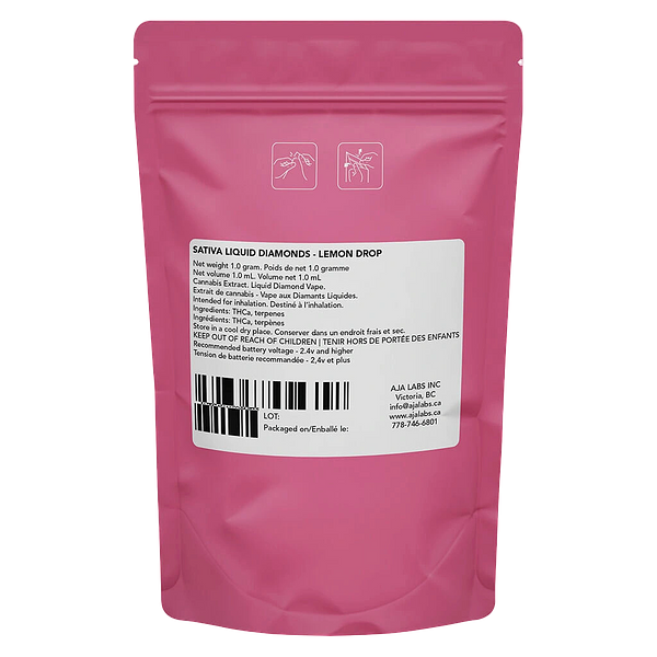 Solid Gold Remix - Sativa Liquid Diamonds Vape 510 Thread Cartridge - Lemon Drop