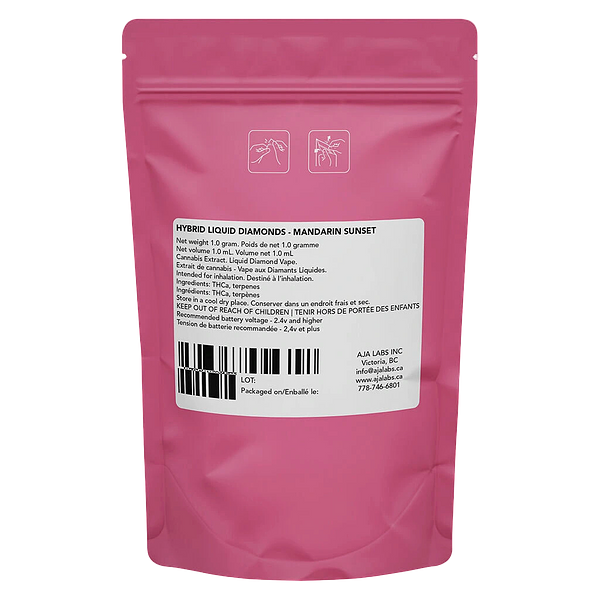 Solid Gold Remix - Hybrid Liquid Diamonds Vape 510 Thread Cartridge - Mandarin Sunset