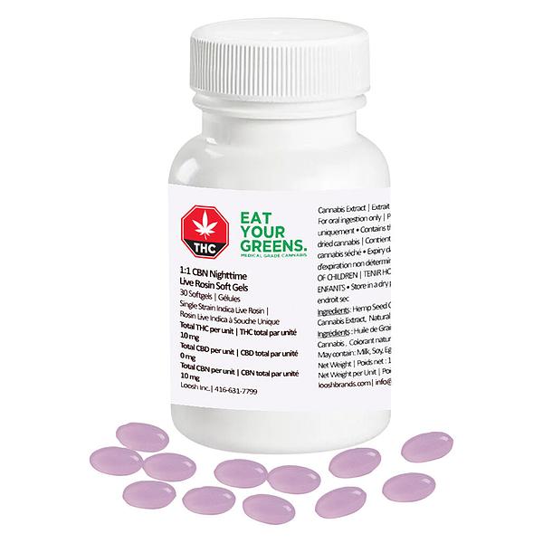 Eat Your Greens. - 1:1 Thc:Cbn Nighttime Soft Gels image 4