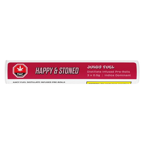 Happy & Stoned - Juicy Fuel Distillate Infused Pre Roll image 2