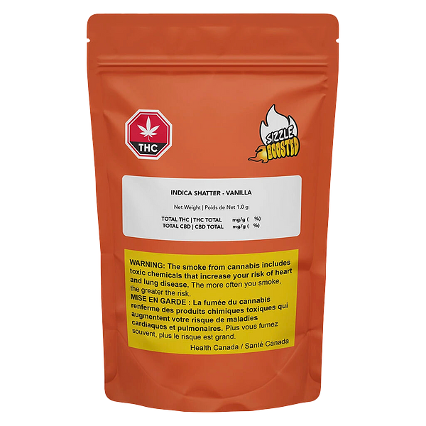 Sizzle Boosted - Indica Shatter - Vanilla