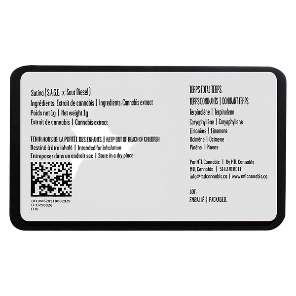 MTL Cannabis - Sage N' Sour 510 Thread Cartridge