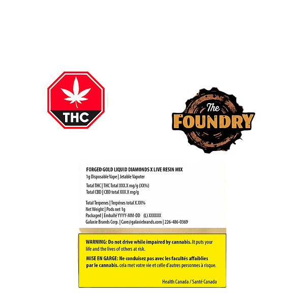 The Foundry - Forged Gold Liquid Diamonds AIO Vape