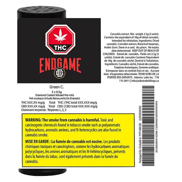 Endgame - Green C. Diamond Coated Infused Pre Roll image 3