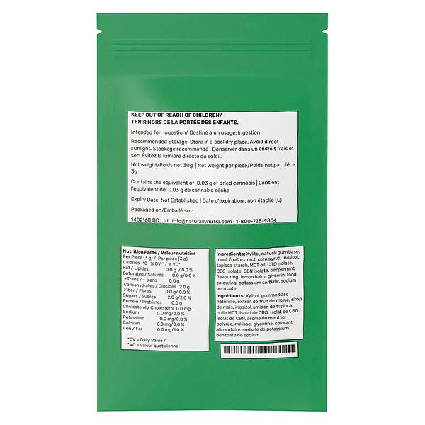 Naturally Nutra - Naturally Calm Cbd:Cbg Lemon Balm And Mint Chewing Gum image 3