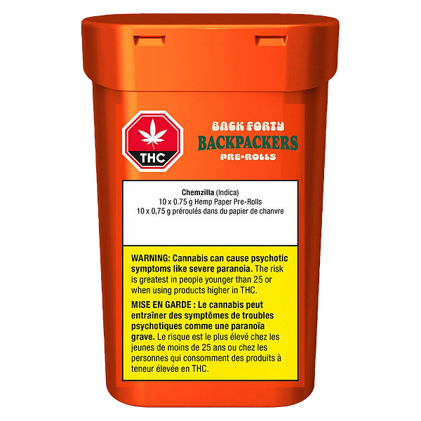 Back Forty - Backpackers Pre-Roll - Chemzilla