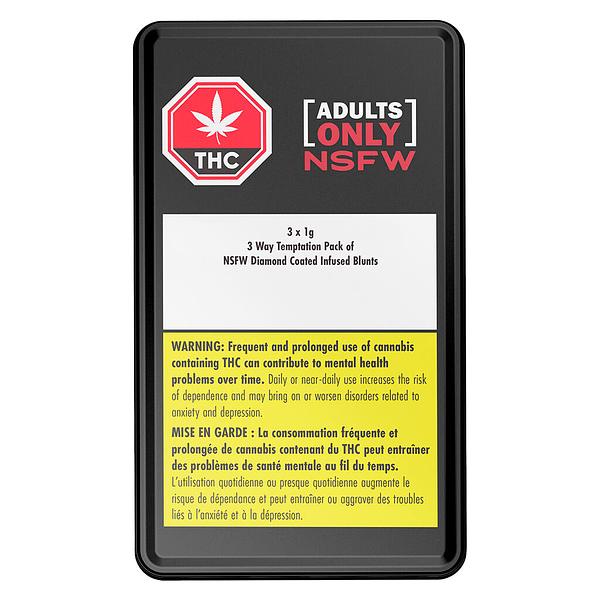 Adults Only - 3-Way Temptation Pack of NSFW Diamond Coated Infused Blunts image 2