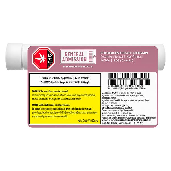 General Admission - Passion Fruit Dream Distillate Infused Pre-Rolls image 6