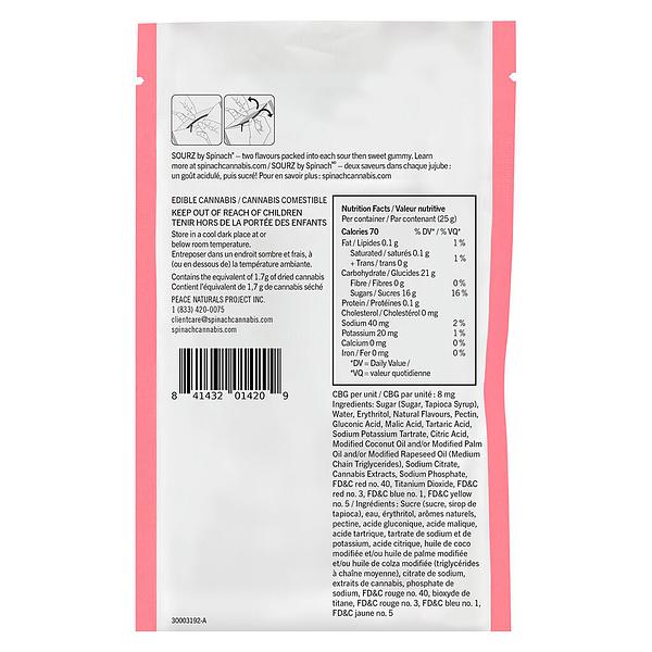SOURZ by Spinach - Strawberry Watermelon 4:1 Cbg:Thc Gummies image 3