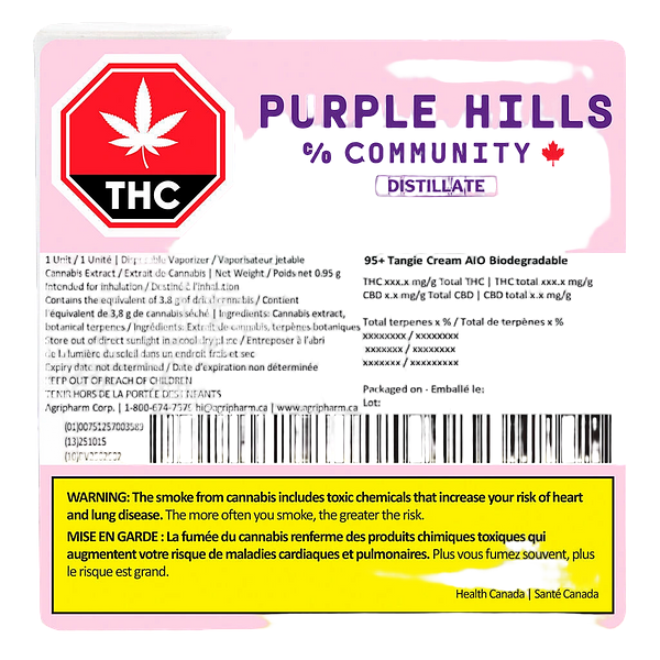 Community c/o Purple Hills - 95+ Tangie Cream AIO Biodegradable