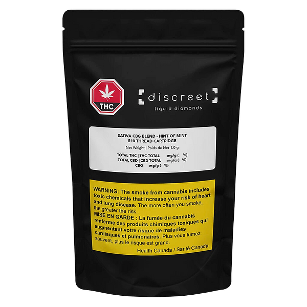 Discreet Milds - Sativa CBG Blend- Hint of Mint 510 Thread Cartridge