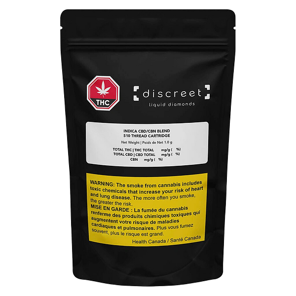 Discreet - Indica CBD/CBN Blend Vape 510 Thread Cartridge