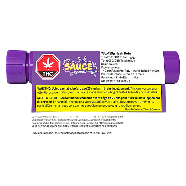 Sauce Rosin Labs - Sauce 73-159 Hash Hole Infused Pre-Roll