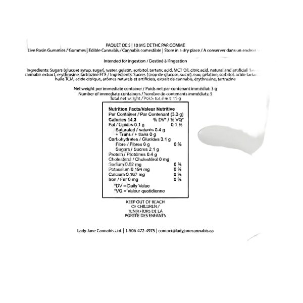 Sauce Rosin Labs - Sauce High Five Live Rosin Gummies