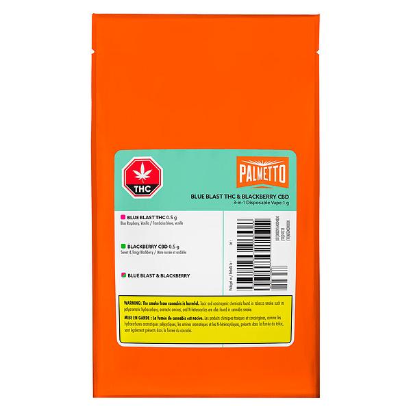 Palmetto - Blue Blast Thc & Blackberry Cbd 3-in-1 Disposable Vape image 2