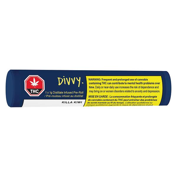 Divvy - Killa Kiwi Distillate Infused Pre Roll image 2
